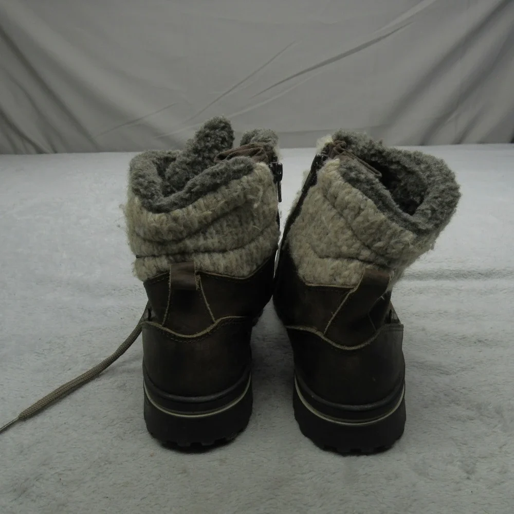 Attiba Mens 8 Winter Boot Brown Ice System Tipper Warm Wool Lining Lace Zip EU41